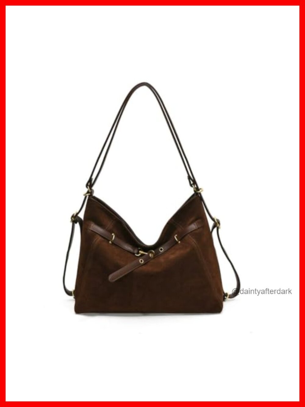 Suede Hobo Tote Bag PU Leather Shoulder Handbag Oversized